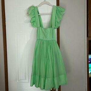 Chic Light Green Ruffled Mini Dress